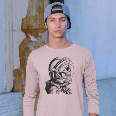 Skeleton Astronaut Unisex Gildan Long Sleeve Tee