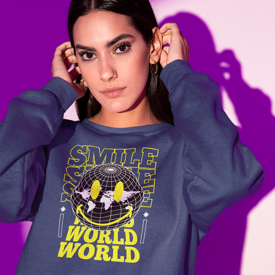 Smile World Crewneck Unisex Sweatshirt