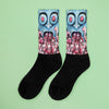 Faces throwing up faces illustration sublimated socks