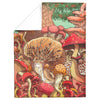 Mushrooms illustration fleece blanket