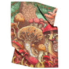 Mushrooms illustration fleece blanket