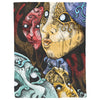 Venetian mask illustration fleece blanket