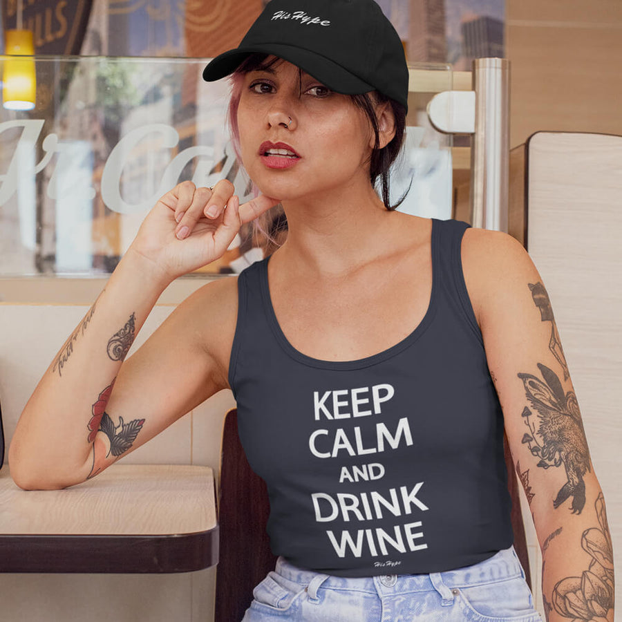 Keep calm and drink wine next level racerback tank
