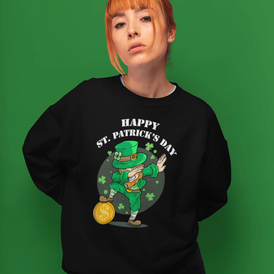 Dabbing leprechaun crewneck unisex sweatshirt