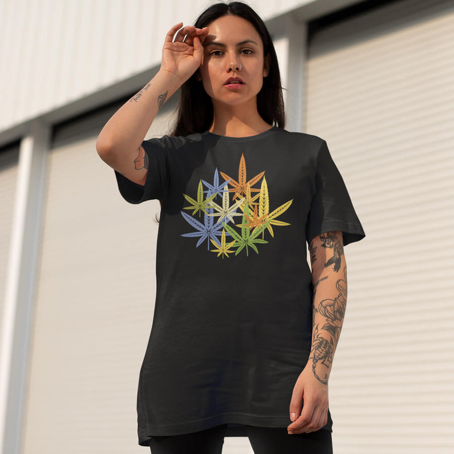Abstract cannabis leafs gildan unisex t-shirt