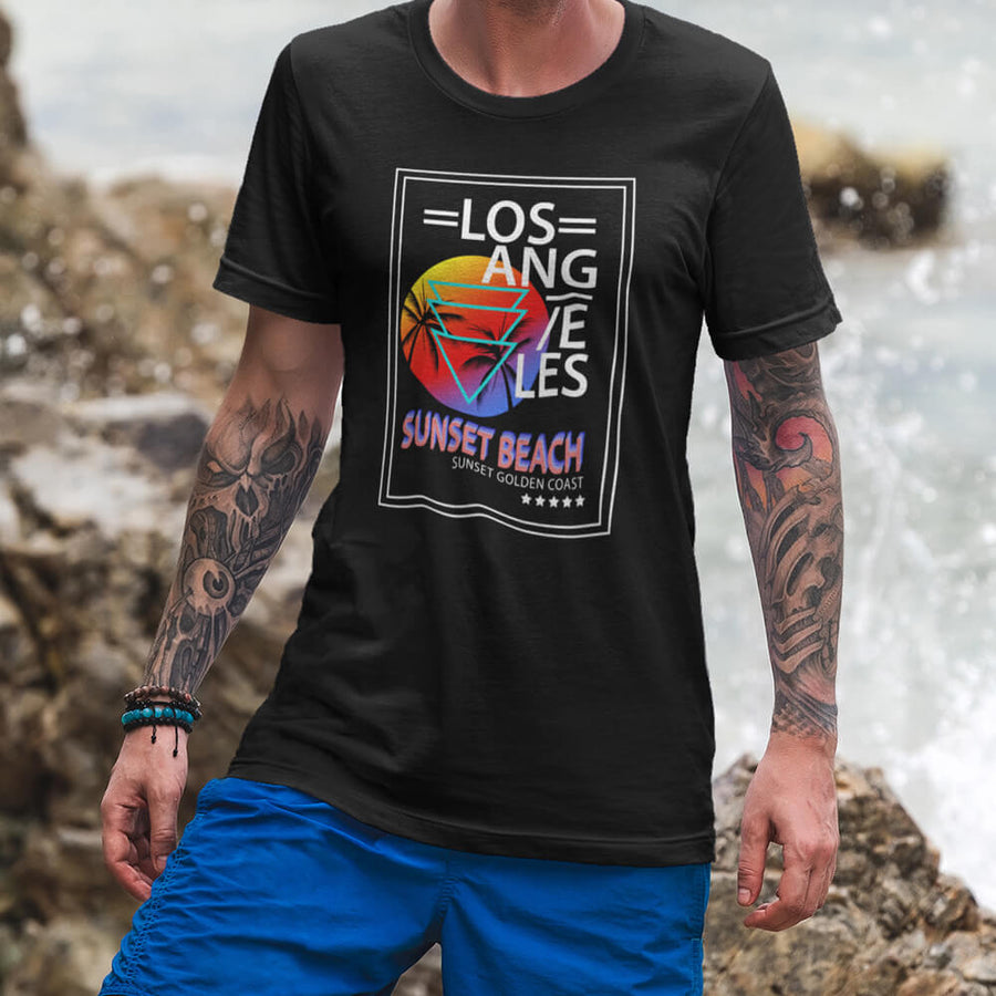 Los Angeles sunset golden coast gildan unisex t-shirt