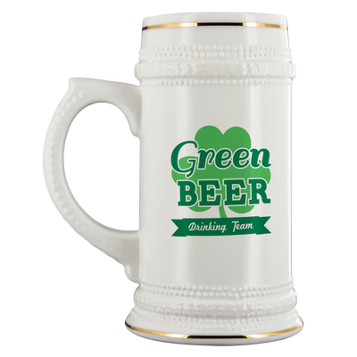 Green beer drinking team beer stein