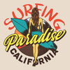 Surfing paradise California girl bella ladies flowy crop t-shirt