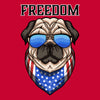 Freedom pug gildan unisex t-shirt