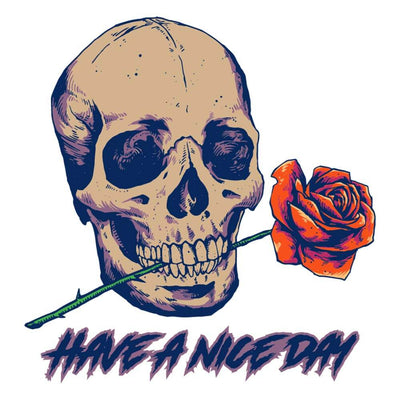 Have a nice day rose skull gildan unisex t-shirt