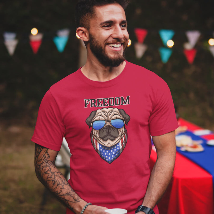 Freedom pug gildan unisex t-shirt