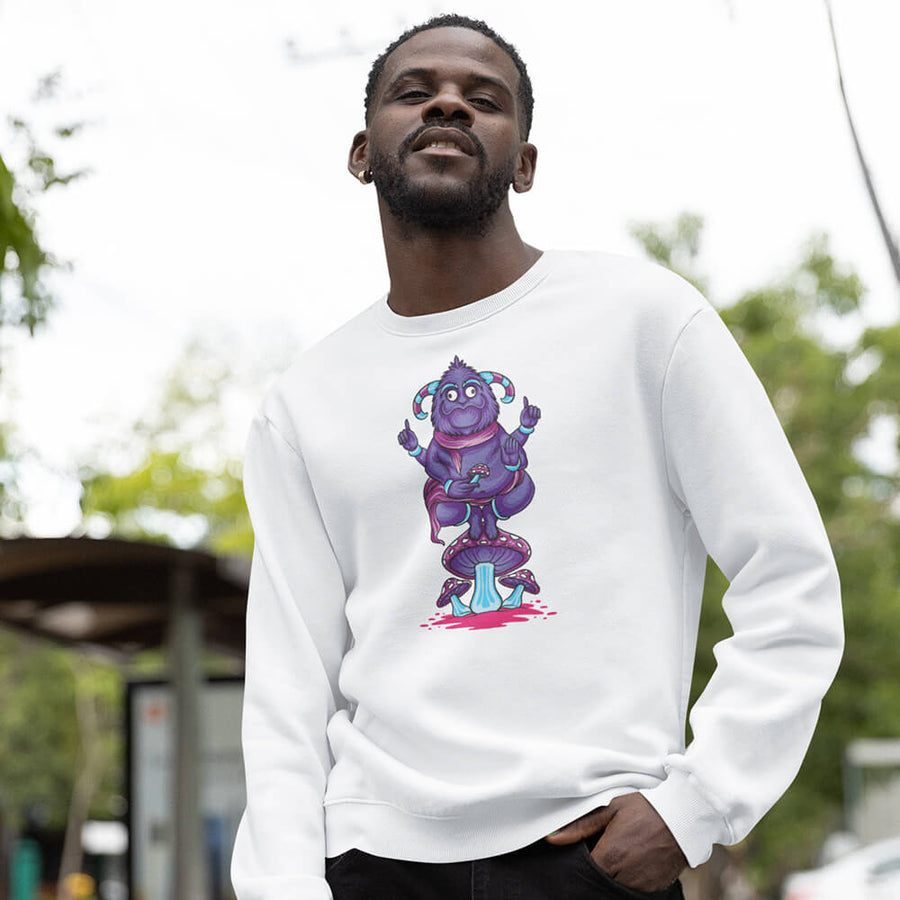 Trippy Monster Goat Man Crewneck Unisex Sweatshirt