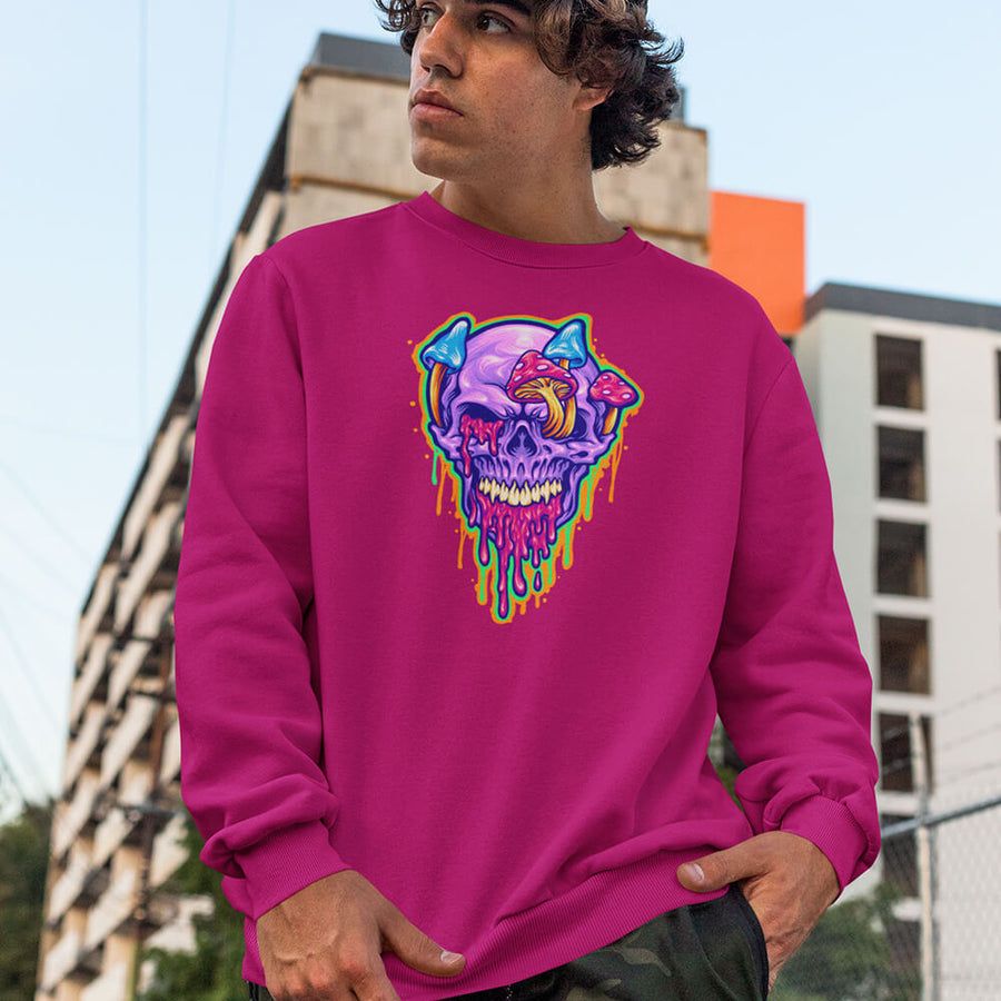 Trippy Skull Crewneck Unisex Sweatshirt
