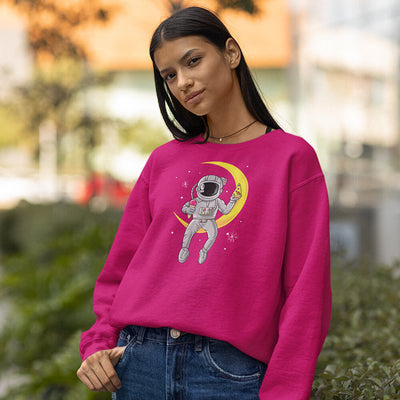 Pizza & Ice Cream Astronaut Crewneck Unisex Sweatshirt