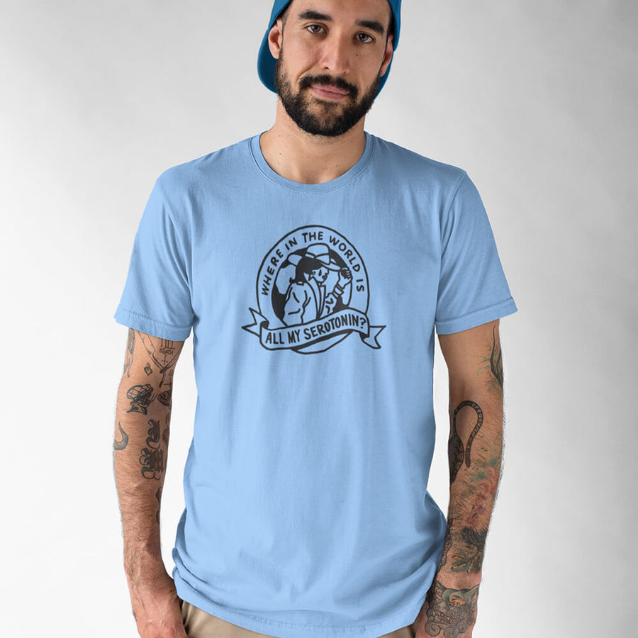 Where In The World Is All My Serotonin Canvas Unisex Shirt