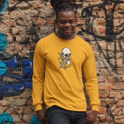 Morning coffee skull gildan unisex long sleeve tee