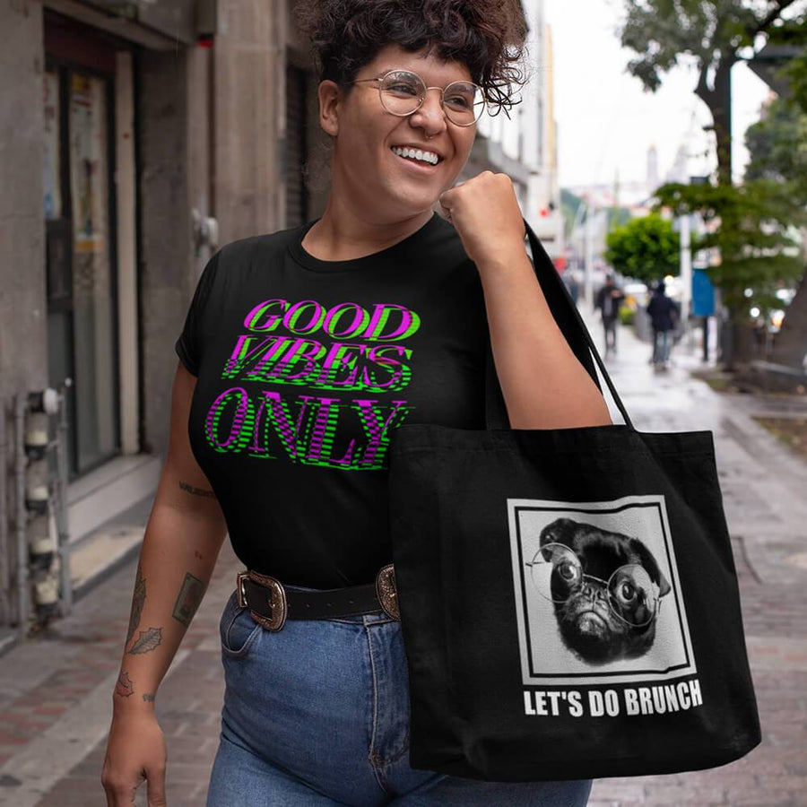 Let's do brunch hipster pug tote bag - HISHYPE