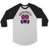 Love is in the air gas mask canvas unisex 3/4 raglan