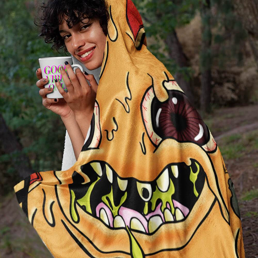 Pizza madness monster fleece blanket - HISHYPE