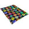 Warped tie dye smiley pattern fleece blanket - HISHYPE