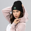 Pot leaf logo cuffed beanie