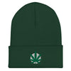 Pot leaf logo cuffed beanie