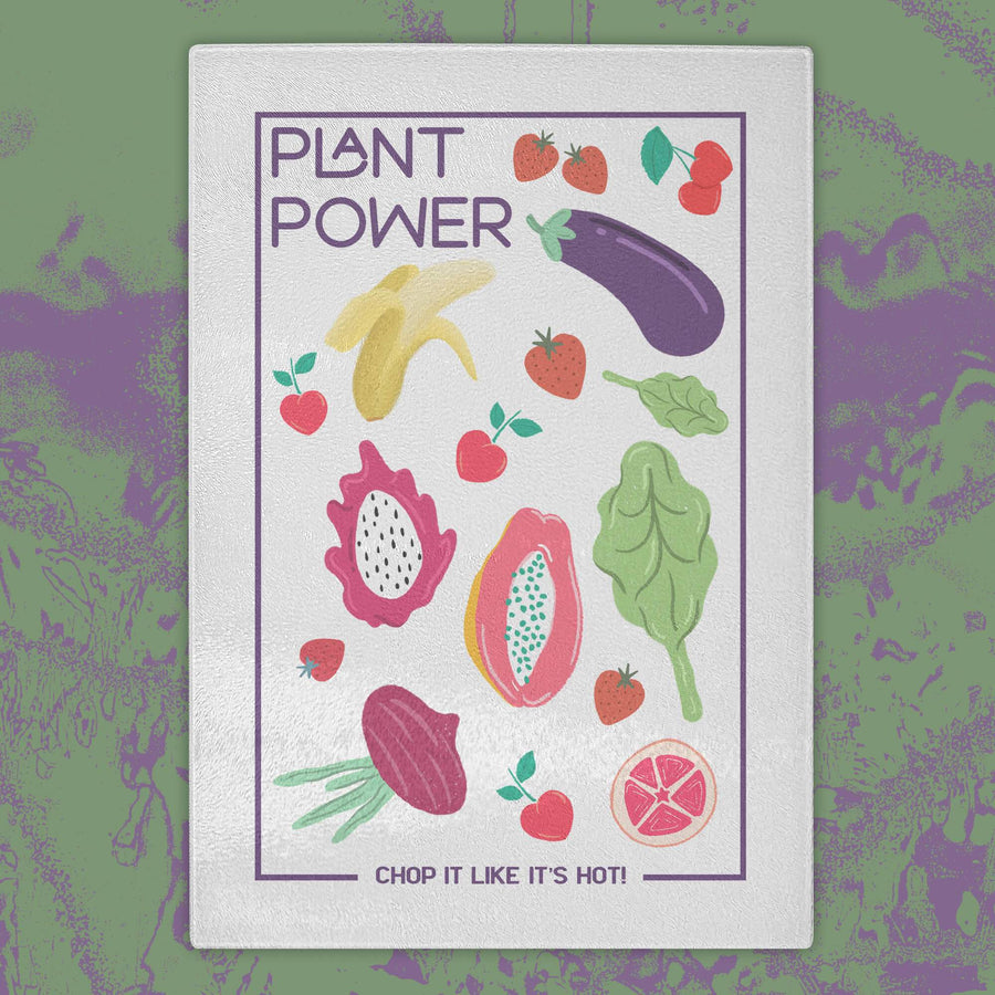 Plant power chop it like it's hot glass cutting board - HISHYPE