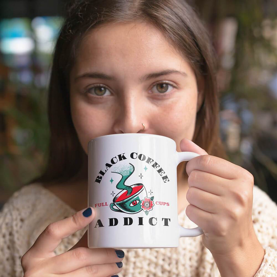 Black coffee addict 11 or 15oz mug - HISHYPE