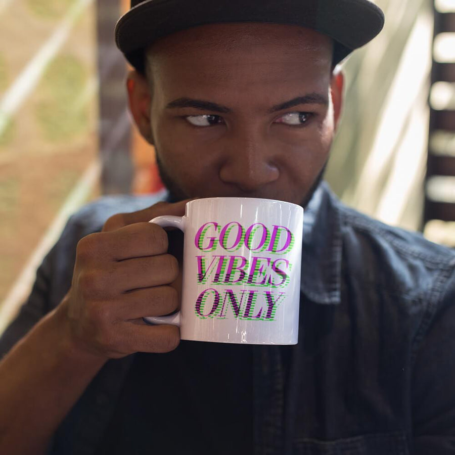 Glitch good vibes only 11 or 15oz mug - HISHYPE