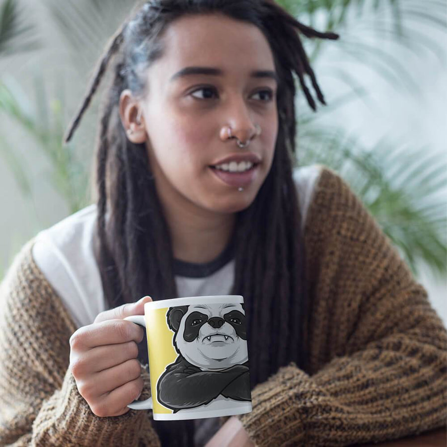Just give me my coffee angry panda 11oz mug - HISHYPE