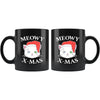 Meowy x-mas Christmas cat black 11oz mug - HISHYPE