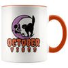 October vibes Halloween cat accent 11oz mug - HISHYPE
