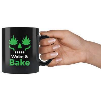 Wake & bake black 11oz mug - HISHYPE