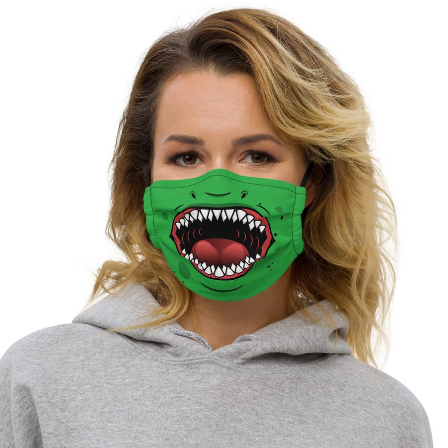 Neon green monster mouth face mask - HISHYPE