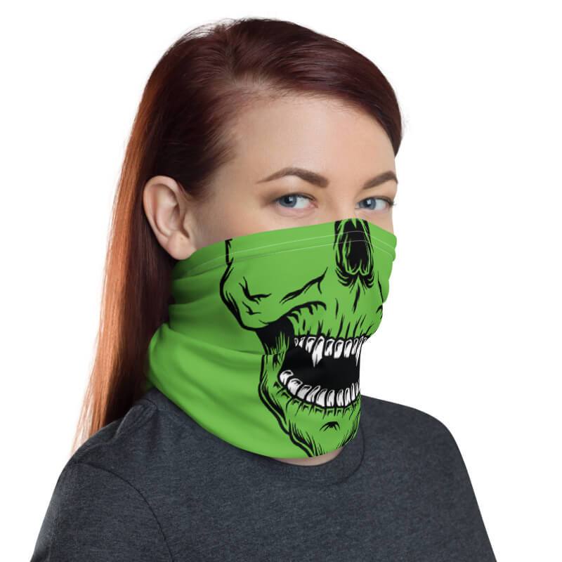 Skull neon green neck gaiter - HISHYPE