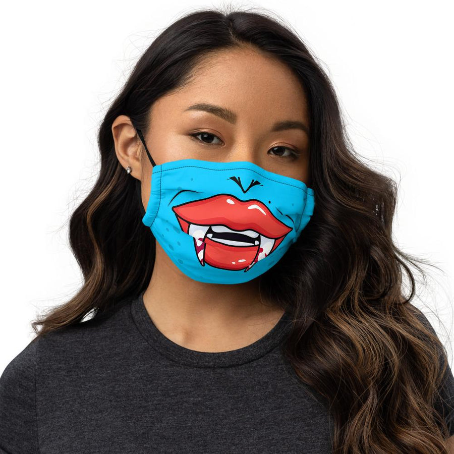 Turquoise Dracula fangs face mask - HISHYPE