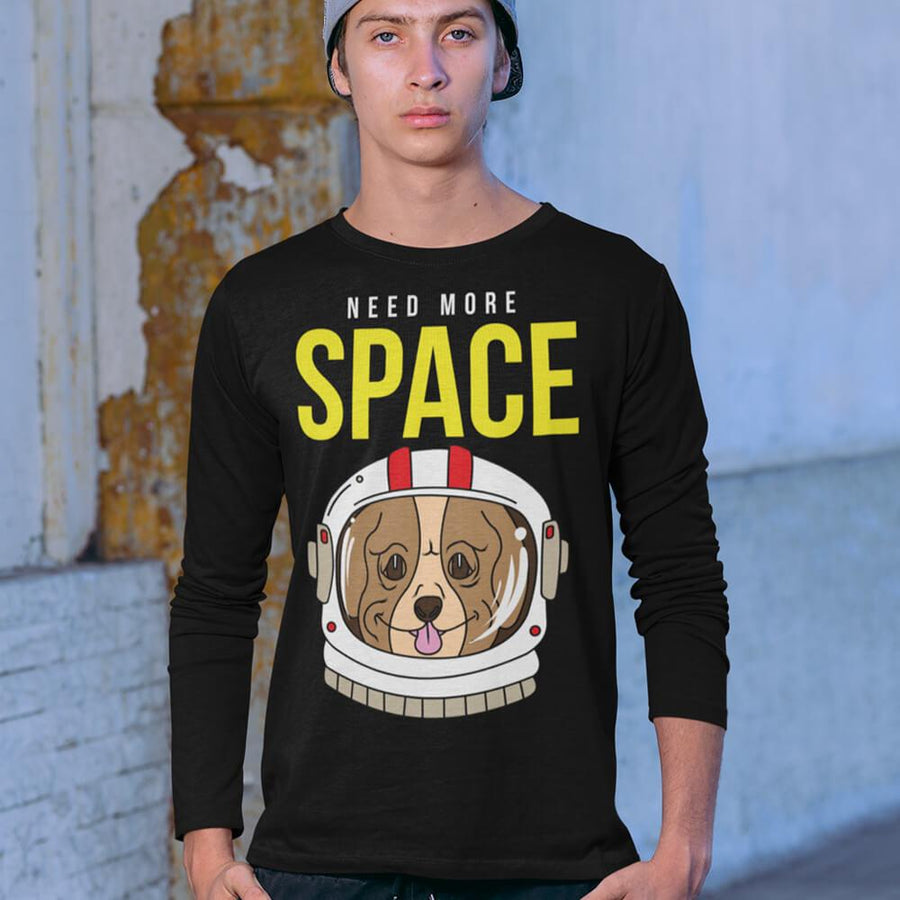 Jumbo need more space astronaut dog long sleeve shirt - HISHYPE