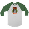 Keep calm and smoke weed rasta skull canvas unisex 3/4 raglan - HISHYPE