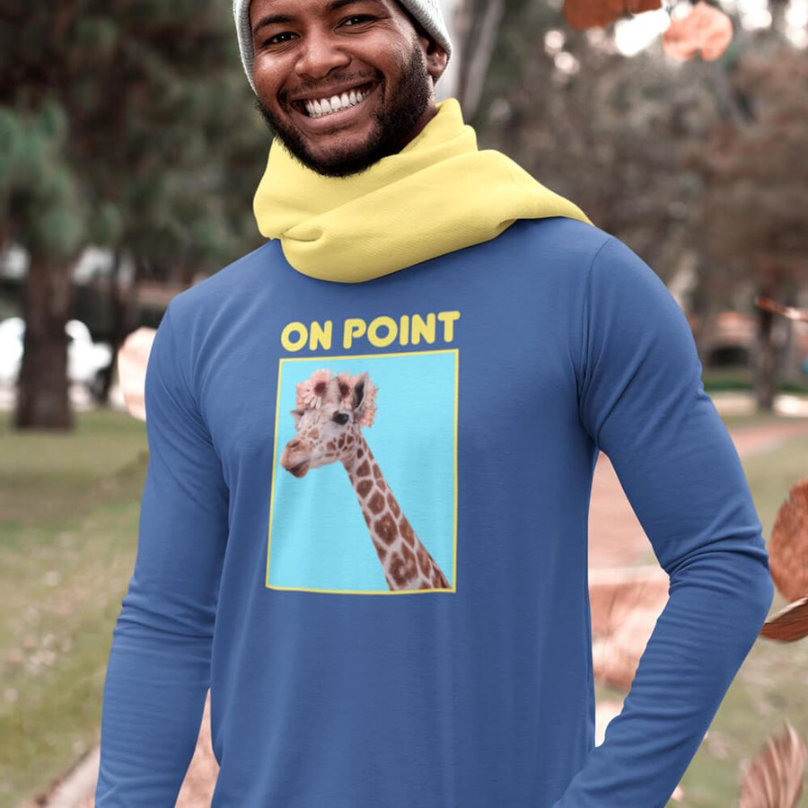 On point giraffe gildan long sleeve tee - HISHYPE