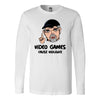Video games cause violence yelling man canvas long sleeve shirt - HISHYPE