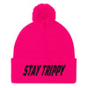 Stay trippy warped pom-pom beanie - HISHYPE