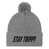 Stay trippy warped pom-pom beanie - HISHYPE