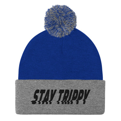 Stay trippy warped pom-pom beanie - HISHYPE