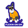 Flexin on em' hipster dog bubble-free sticker - HISHYPE