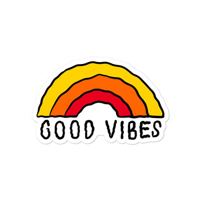 Good vibes rainbow bubble-free sticker - HISHYPE