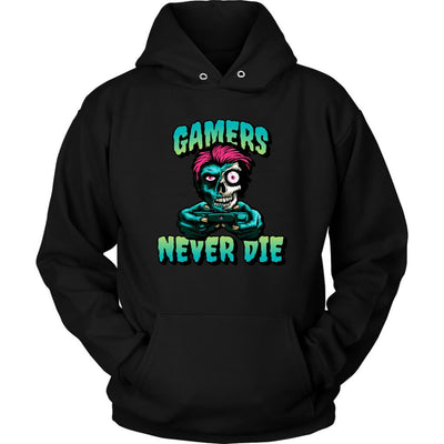 Gamers never die split skull unisex hoodie - HISHYPE