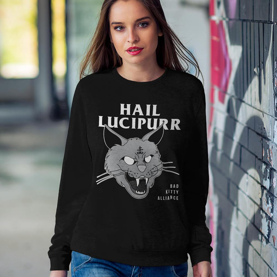 Hail lucipurr bad kitty alliance crewneck sweatshirt - HISHYPE