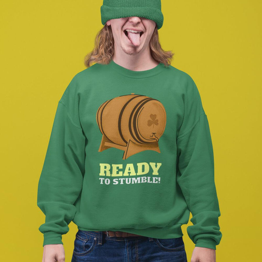 Ready to stumble St. Patrick's day beer barrel crewneck sweatshirt - HISHYPE