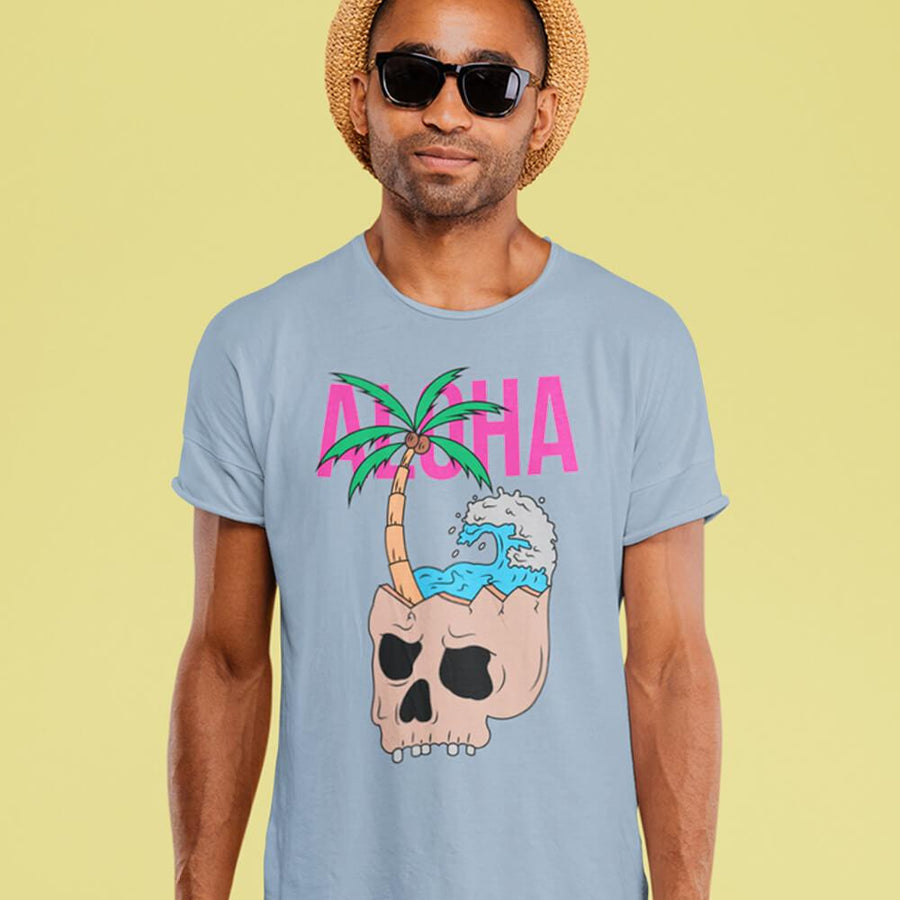 Aloha skull wave aloha skull wave district unisex shirt - HISHYPE