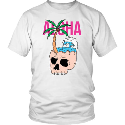 Aloha skull wave aloha skull wave district unisex shirt - HISHYPE